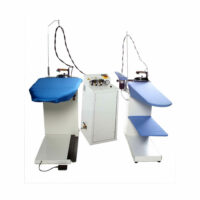 Sistema de caldera de planchado Speedy Twin + Pressmaster y mesas de planchado de vacío y calefactadas De-Luxe de Speedypress